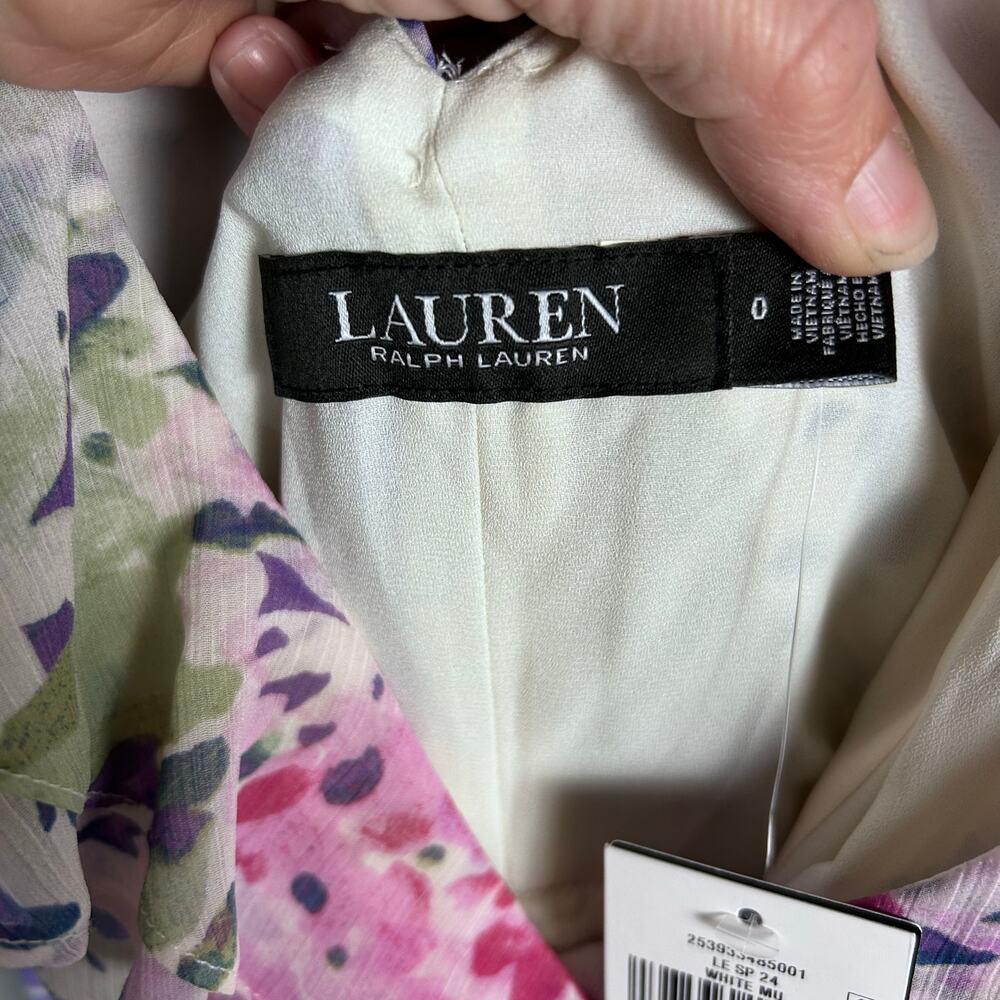 Lauren Ralph Lauren Maxi Dress Size 0 Ruffle Floral Cottagecore Feminine NWT - Picture 15 of 16